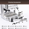Acekool Espresso Coffee Machine, Espresso Maker with Milk Steamer, 77 oz Water Tank, Stainless Steel Coffee Machine with Milk Frother for Latte, Cappuccino, Macchiato, Small Espresso Grinder, 15 Bar