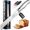 Zulay Kitchen Bread Knife – Ultra Sharp 8-Inch Serrated Stainless Steel Blade for Homemade Bread, Bagels & Cakes – Wavy Edge Bread Slicer with 5-Inch Handle – Silver