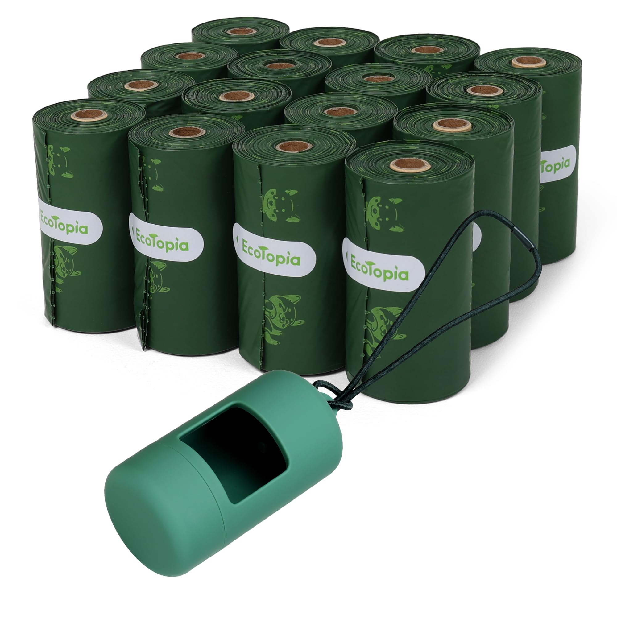 Extra 20% Thicker Dog Poop Bags and Recyclable Poop Bags Dispenser,ASTM D6400 & EN 13432 Compliant Dog Waste Bags,Extra Thick&Leakproof,240Bags,Dark Green