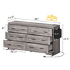 DWVO Farmhouse 6 Drawer Dresser for Bedroom, 59