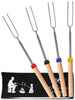 Zulay Sturdy Marshmallow Sticks for Fire Pit Extra Long - Great Smores Sticks Smores Kit for Fire Pit - Marshmallow Roasting Skewers - Hot Dog Fork Bonfire Glamping Camping Accessory 32