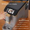 Garveehome Fully Automatic Espresso Coffee Machine with Milk Frother, 20 Bar Pressure, 15 Adjustable Grind Levels, 8-In-1 Coffee Maker with TFT Touchscreen, Removable Water Tank Cappuccino Latte Maker