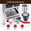 GarveeTech Semi-Automatic Espresso Machine - 1450W/20 Bar Professional Coffee Machine, 30 Grinder Settings, Fast Heating, Milk Frother Steam Wand, Home & Hotel Use, silver gray