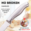 Zulay Kitchen Bread Knife – Ultra Sharp 8-Inch Serrated Stainless Steel Blade for Homemade Bread, Bagels & Cakes – Wavy Edge Bread Slicer with 5-Inch Handle – Silver