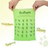 Tear-Free Dog Poop Bags Rolls and Recyclable Poop Bags Dispenser,ASTM D6400 & EN 13432 Compliant Dog Waste Bags,Extra Thick&Leakproof,120Bags,Light Green