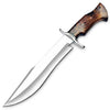 Handmade D2 Steel 14 Inches Bowie Knife with leather sheath, Hunting knife with Wood Handle and steel Guard Ideal for Bushcraft, Camping, Survival, Hunting & outdoor use