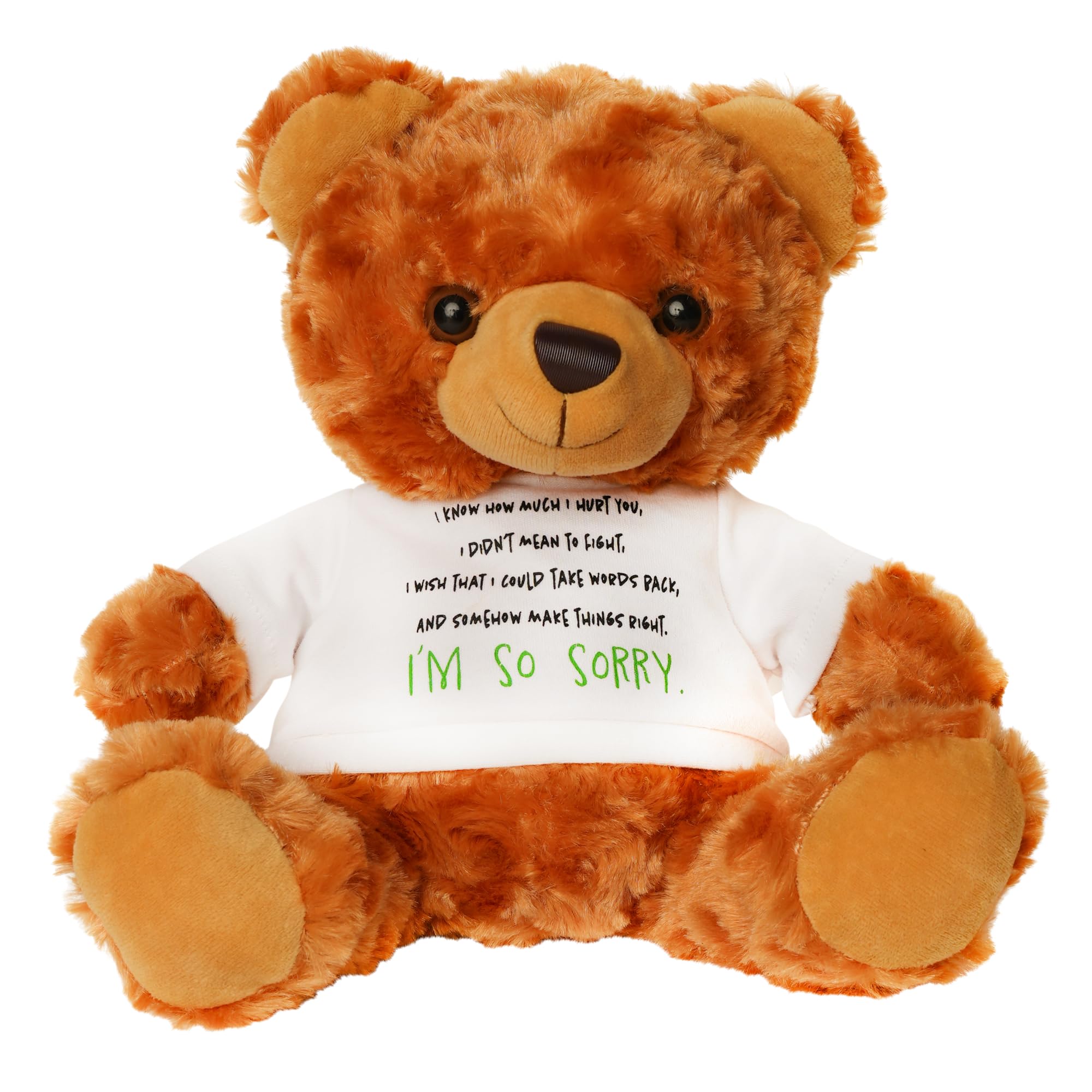 Teddy Bear with I'm Sorry T-Shirt – Plush 10" Brown Teddy with Sorry Poem That's Straight from Your Heart. Most Meaningful Apology Gift for Girlfriend, Boyfriend, Husband, Wife, Partner, Friend.