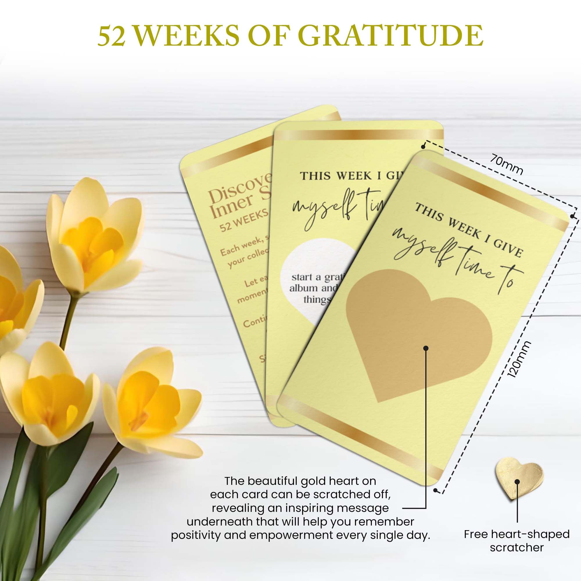 Gratitude Scratch Cards: 52 Weeks of Surprising Grateful Activities | Practice Thankfulness, Self-Love, Mindfulness, Affirmation, and Positivity with Excitement | Fun Gift Box for Women