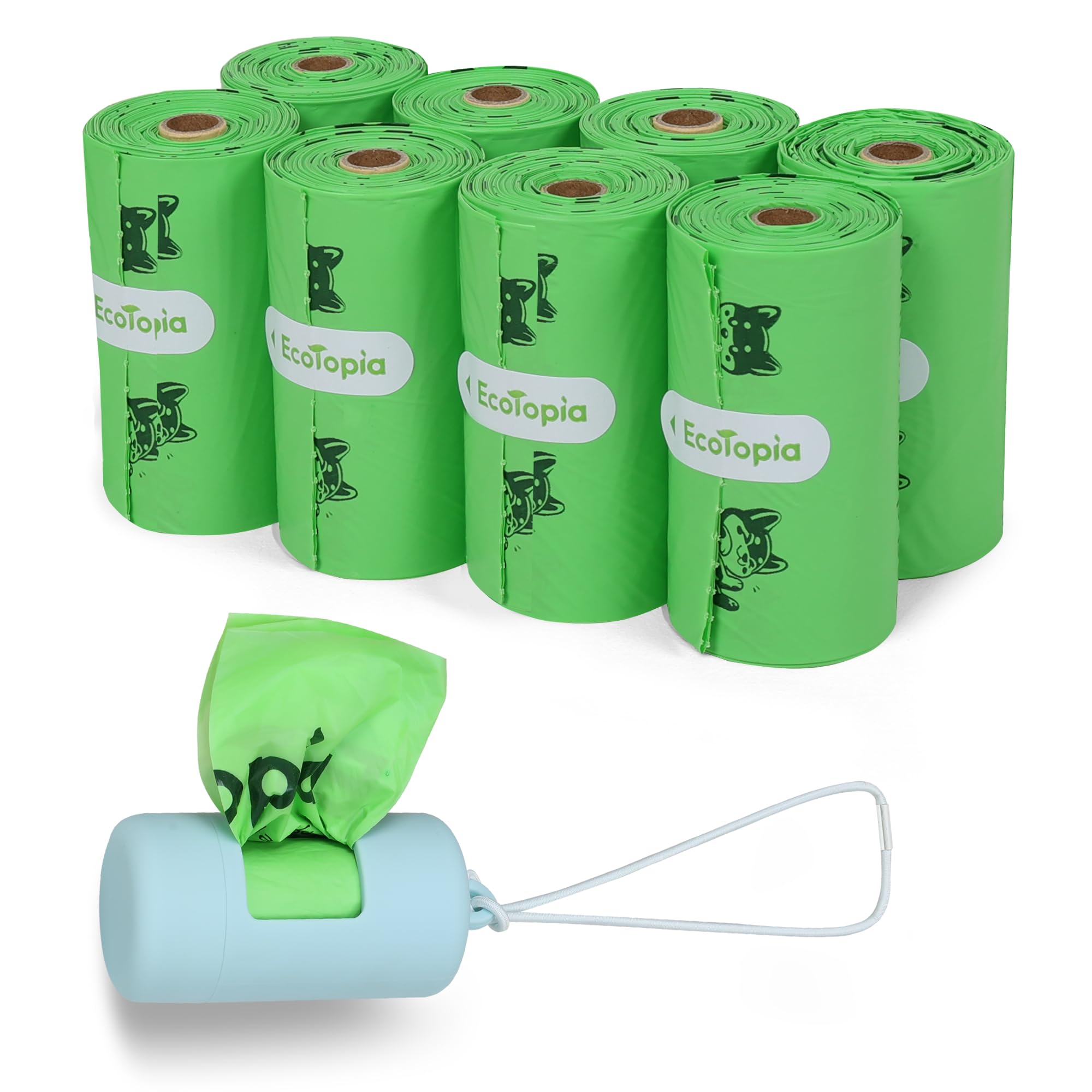 Extra 20% Thicker Dog Poop Bags and Recyclable Poop Bags Dispenser,ASTM D6400 & EN 13432 Compliant Dog Waste Bags,Extra Thick&Leakproof,120Bags,Light Green