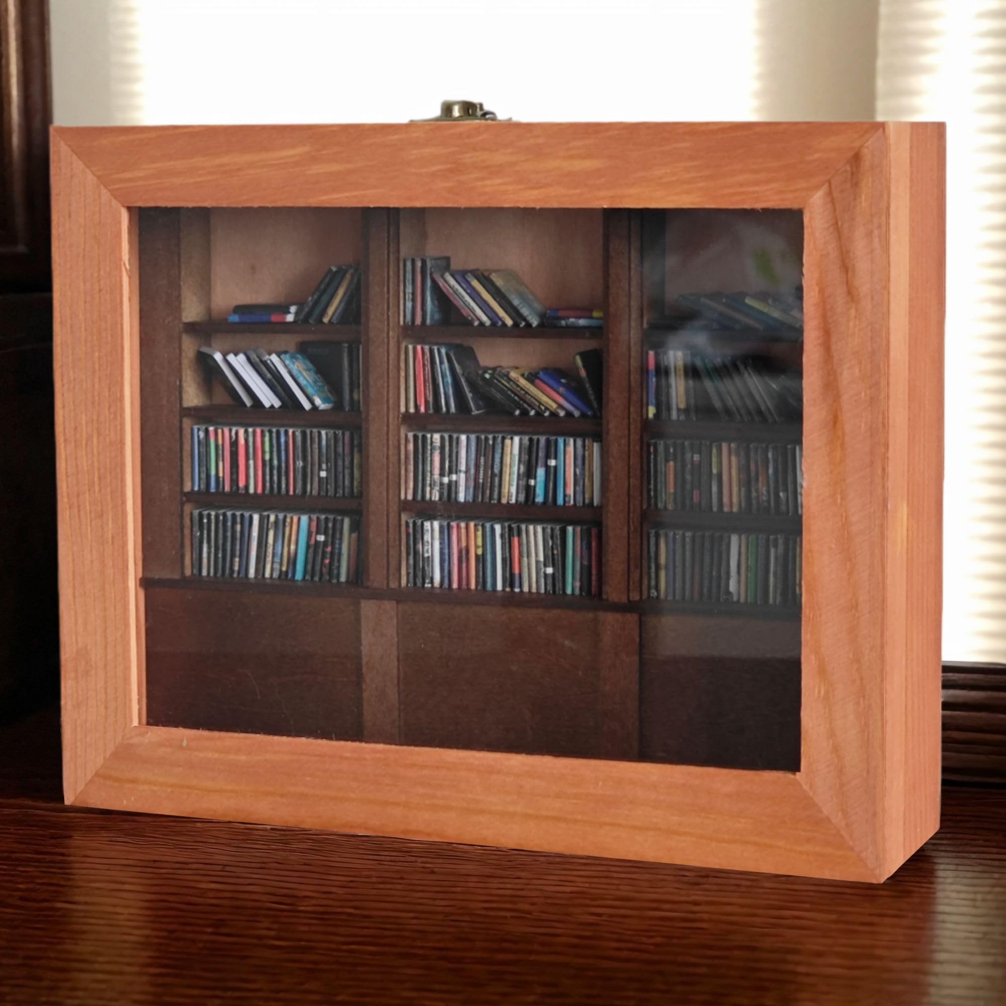 Anxiety Bookshelf with 200 Unique Miniature Books - 9.84 x 7.87 Inches - Creative Display and Relaxation Decor, Shake Bookshelf Shake Away Your Anxiety