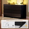 DWVO 8 Drawer Dresser, Black Dresser, Modern 8 Chest of Drawers with Deep Drawers Glass Top High Gloss Surface, Storage Organizer Cabinet for Living Room