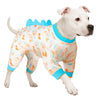 LovinPet Big Dog Jammies, Large Dog Pajamas, Anti Licking Shirt Lightweight Coral Peach Print, UV Protection Shirt, Easy to Wear Adorable Dog Onesie,Blue, Large
