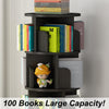 GarveeHome Rotating Bookshelf, 360 Display 4 Tier Bookcase Storage Rack for Kids & Adults, Corner Spinning Book Shelf for Small Space, Wood Revolving Bookcase Organizer for Bedroom, Living Room, Black