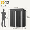 DWVO Outdoor Storage Shed, Weatherproof Tool Shed w/Locking Entry & Ventilation for Grass Cutter, Bike, Equipment, Courtyard, Garden (Dark Gray)