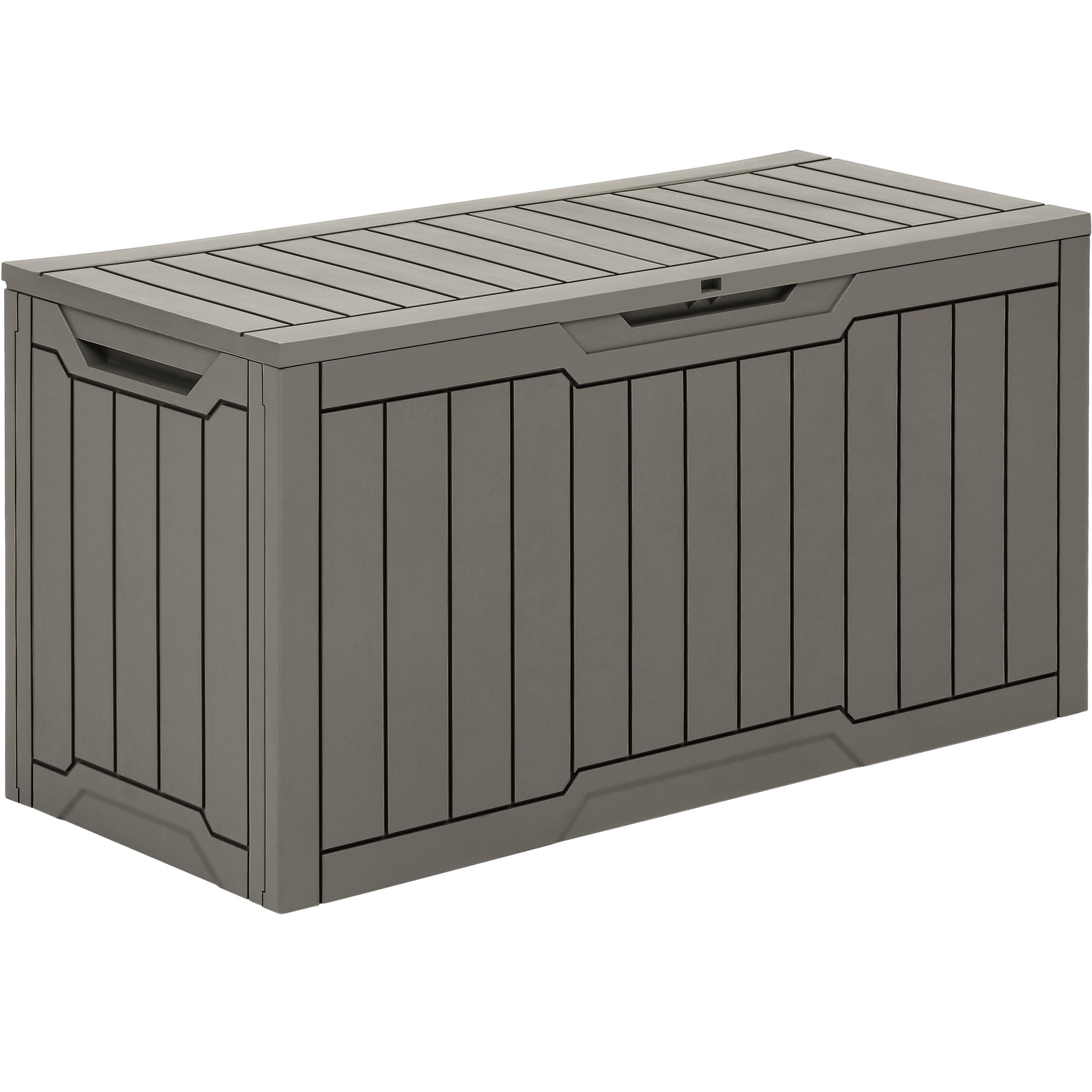 YITAHOME 80 Gallon Resin Deck Box, Weather Resistant Outdoor Storage Box, Lockable Indoor Outdoor Storage for Supplies and Essentials, Taupe