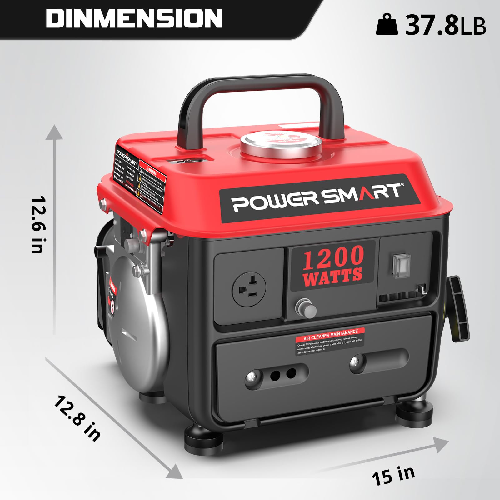 PowerSmart 1200-Watt Portable Generator with Super Quiet, Ultralight for Camping