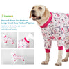 LovinPet Doberman type Dog Onesies, Pet Anxiety Relief, Anti Licking, Post surgery recovery clothe, Lightweight stretch fabric, Jungle Dreams Fuchsia Print, Large Dog Jammies,Large Breed Pet Pj's /3XL