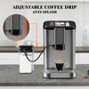 GarveeHome Automatic Espresso Machine & Milk Frother with Stainless Steel Conical Burr Grinder, Integrated 0.75L Milk Container & 1.5L Water Tank, One-Touch Brew Cappuccino & Latte Machine (Grey)