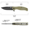 FOUNDING FORGERS D2 Pocket Knife For Men | Tactical EDC Knife With Case 3.75