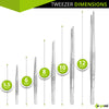 Cynamed Set of 5 Thumb Tweezer Multipurpose Forceps 5-12in. Blunt Serrated Tips Stainless Steel