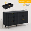 DWVO 6 Drawer Dresser with Fluted Panel, 47.2