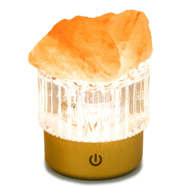 MYDAYS&DESIGN Salt Lamp Natural Pink Crystal Himalayan Salt Rocks, LED Light Dimmer with 3 Levels, Crystal Lamp Night Light, USB Powered, for Room Home Decor Relaxation Ambiance