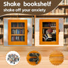 SIHPTO Anxiety Mini Bookshelf Ornament Small Bookshelf Miniature Library with 60pcs Mini Books，Miniature Bookshelf Decor Shake Away Your Anxiety，Home Decoration for Book Lovers (Brown)