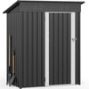 DWVO Outdoor Storage Shed, Weatherproof Tool Shed w/Locking Entry & Ventilation for Grass Cutter, Bike, Equipment, Courtyard, Garden (Dark Gray)