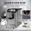 GarveeHome Automatic Espresso Machine & Milk Frother with Stainless Steel Conical Burr Grinder, Integrated 0.75L Milk Container & 1.5L Water Tank, One-Touch Brew Cappuccino & Latte Machine (Grey)