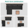 YITAHOME Patio Furniture Set, 3-Piece Outdoor Wicker Conversation Sectional L-Shaped Sofa with 4 Seater for Backyard, Porch, Boho Detachable Lounger with Cushions and Coffee Table - Black
