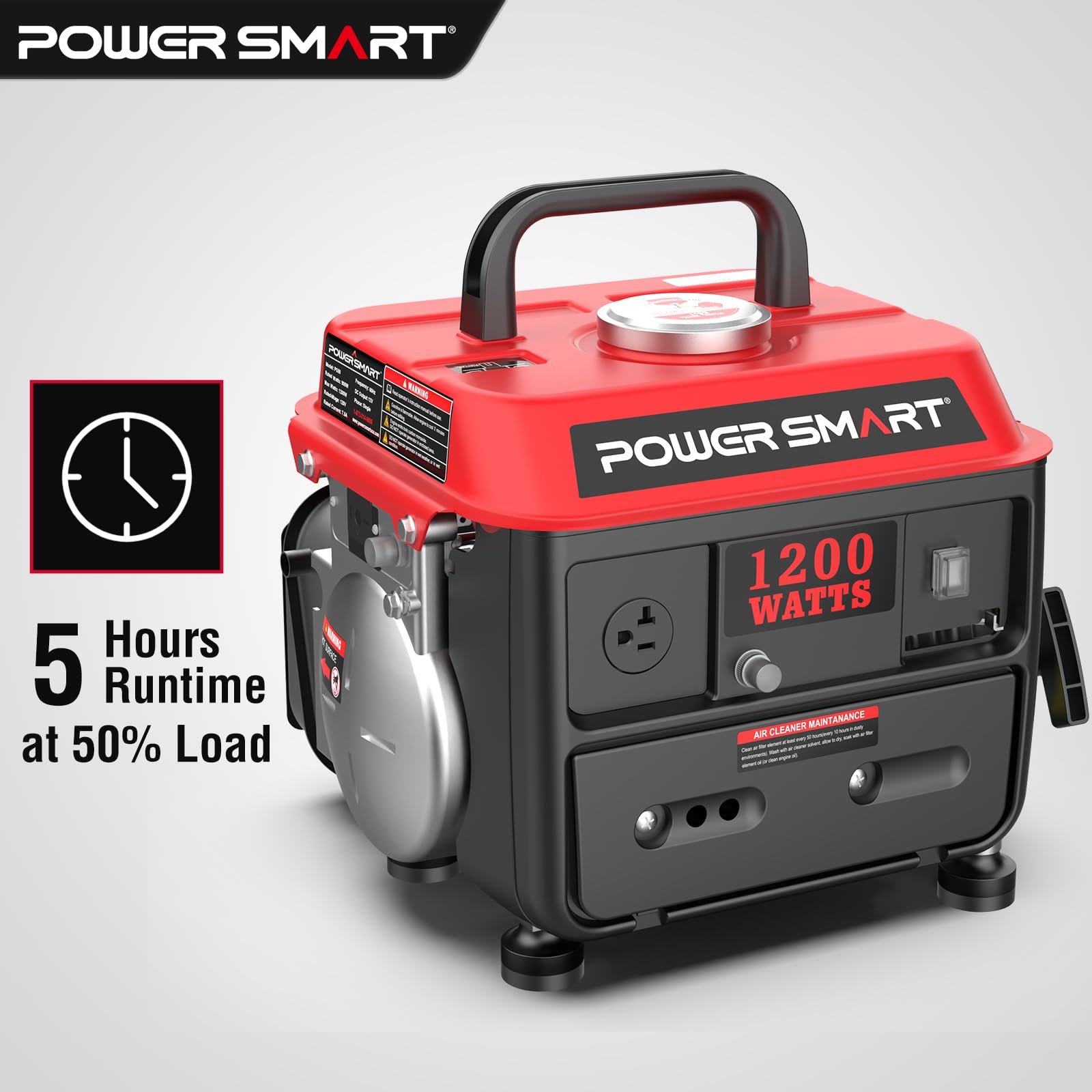 PowerSmart 1200-Watt Portable Generator with Super Quiet, Ultralight for Camping