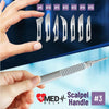 MedHelp Scalpel Handle No 3, Performance Dermaplaning Handle #3 High Quality Stainless Steel Fits Blades 9 10 10a 10r 11 12 13 14 15 and 15a ● Pack of 3 Handles