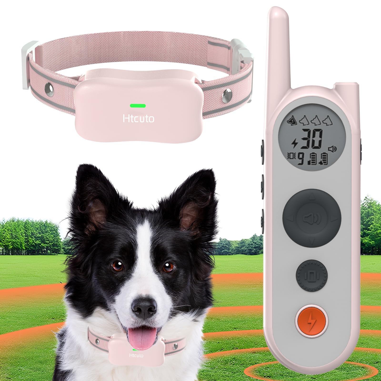 Htcuto Wireless Dog Fence System Electric Fence for Dogs 6000FT Shock Collar for Dogs Training Collar with Remote Waterproof Rechargeable Safe Pet Containment System Boundary for 1 Large Medium Dog