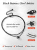FaithHeart Black Anklets for Women, No Tarnish Stainless Steel Ankle Bracelets Waterproof Summer Beach Jewelry Gift for Women, Length 8.5
