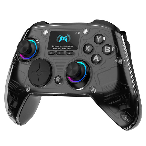 AOC PC Controller — Interactive Screen Wireless Controller Compatible with PC/Switch/Switch 2/iOS/Android, Hall Effect Joystick & Triggers, RGB Lighting, Adjustable Vibration/Turbo, 1000mAh Battery(Black)