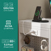 DWVO L Shaped Computer Desk with Power Outlet & RGB Light, 78.8