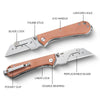 NUKNIVES U23 Kumpanter Folding Utility Knife - Versatile EDC Knife with Quick-Release Blade, Compact Foldable Pocket Utility Knives - Copper