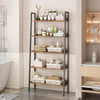 GarveeHome 5 Tier Bookshelf, Narrow Home Office Book Shelf Display Rack, Rustic Brown Storage Organizer with Open Shelves, 67