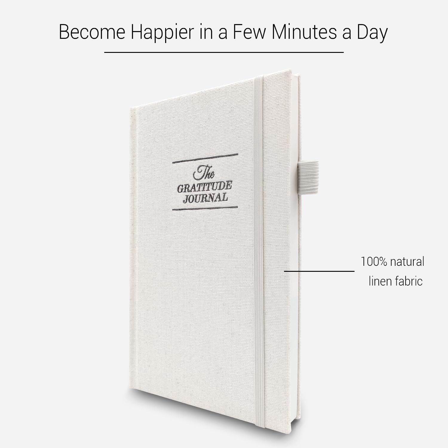 The Gratitude Journal: Inspire Thankfulness, Mindfulness, Positivity, Happiness,Upgraded with Pen Holder, Inner Pocket & Elastic Closure Band (Beige)