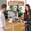 Garveehome Fully Automatic Espresso Coffee Machine with Milk Frother, 20 Bar Pressure, 15 Adjustable Grind Levels, 8-In-1 Coffee Maker with TFT Touchscreen, Removable Water Tank Cappuccino Latte Maker