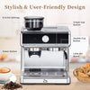 GarveeTech 20 Bar Espresso Machine, Semi-Automatic Espresso Maker with Bean Grinder and Milk Frother Steam Wand, Home Barista Coffee Machine for Macchiatos/Cappuccino/Latte, Gift for Mom Dad