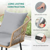YITAHOME 4 Pieces Patio Furniture Set, Outdoor Wicker Patio Conversation Set, All-Weather Rattan Bistro Set with Loveseat Chairs Table Soft Cushions for Garden, Porch, Backyard - Grey