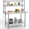 YITAHOME NSF Stainless Steel Table with Overshelves, 30