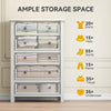DWVO White Dresser, 5 Chest of Drawer Dresser, Modern Tall Nightstand with Deep Drawers, Organizer Drawers