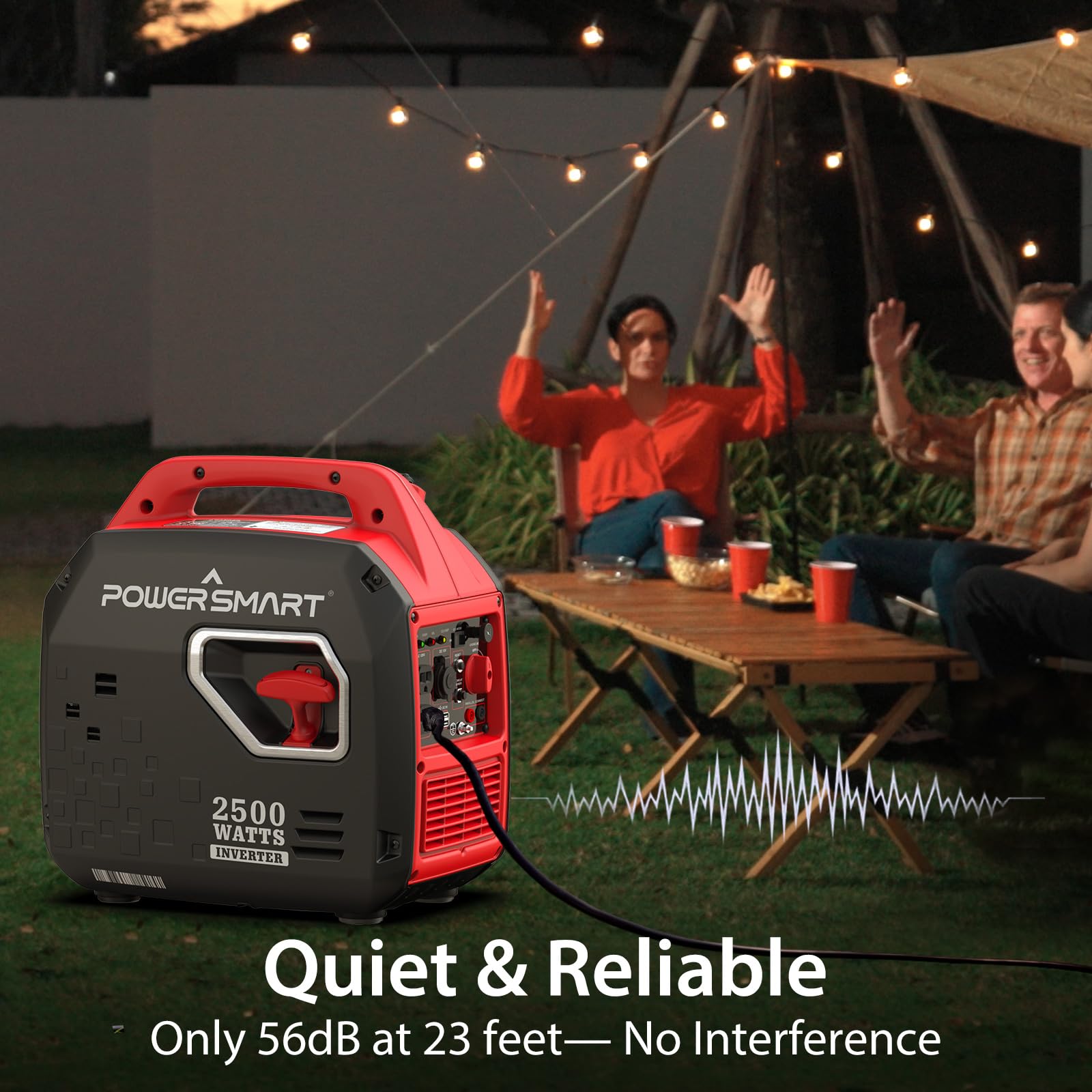 PowerSmart 2500-Watt Portable Inverter Generator with Super Quiet for Camping