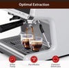 GarveeTech Semi-Automatic Espresso Machine - 1450W/20 Bar Professional Coffee Machine, 30 Grinder Settings, Fast Heating, Milk Frother Steam Wand, Home & Hotel Use, silver gray