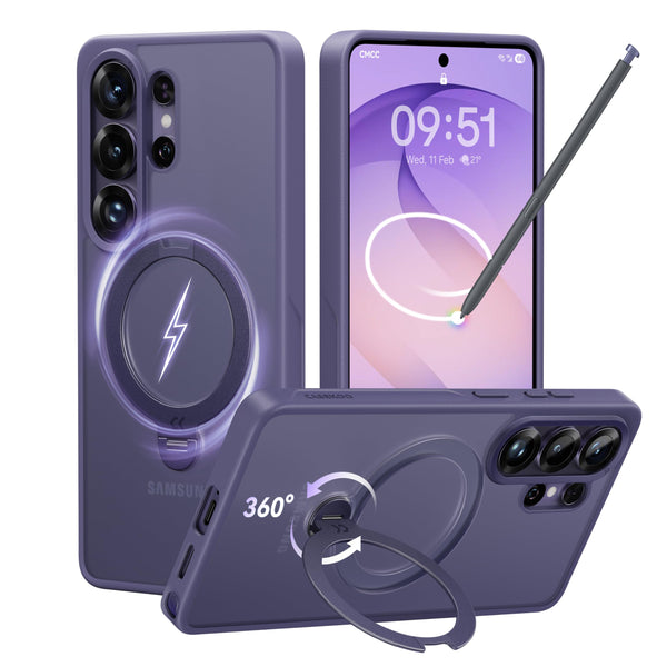 CASEKOO Cobalt Violet for Samsung Galaxy S26 Ultra Case with 360 Spin Magnetic Stand [Fit for MagSafe] [18FT MIL-STD Protection] Shockproof Invisible Ring Holder Matte s26 Ultra Phone Case 6.9''