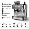 ACONEE Espresso Coffee Maker, 15 Bar Professional Espresso Coffee Maker with Built in Grinder, LED Display, Self-Clean, Barista Coffee Machine Kit, Latte Machines for Home Barista, Office, Grey