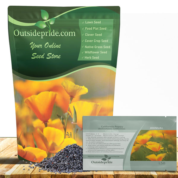Outsidepride Eschscholzia Orange California Poppy Seeds - 5 lbs. Annual, Native, Drought Tolerant Wildflower Seeds w/Vibrant Blooms for Full Sun & Drought-Tolerant Pollinator-Friendly Gardens
