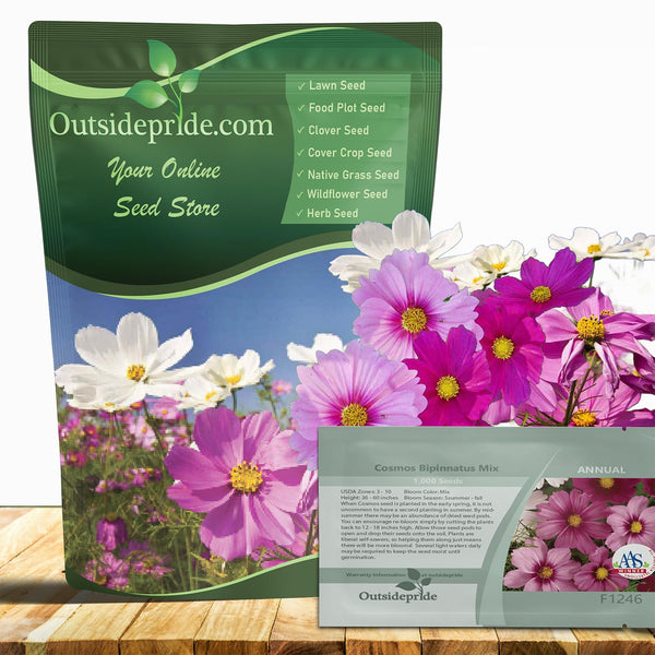 Outsidepride Sensation Mix Cosmos Bipannatus Seeds - 1 lb. Annual, Drought-Tolerant, Self-Sowing, Mixed Flower Seeds for Planting Outdoors, Easy-Grow Pollinator Garden & Cut Flowers (AAS Winner)